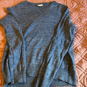 GAP marled blue crewneck cotton sweater